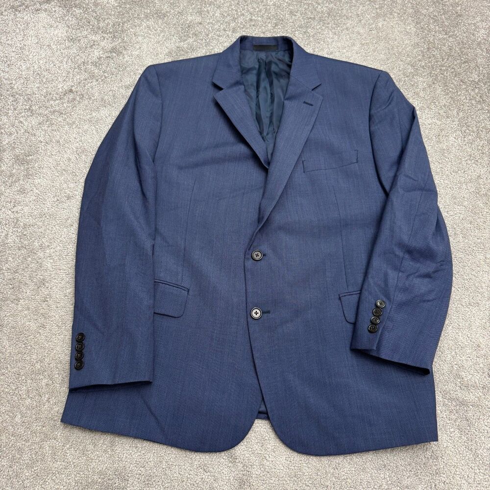 Lauren Ralph Lauren Wool Blend Blazer Jacket Mens 46R Navy Blue Notch Lapel Work